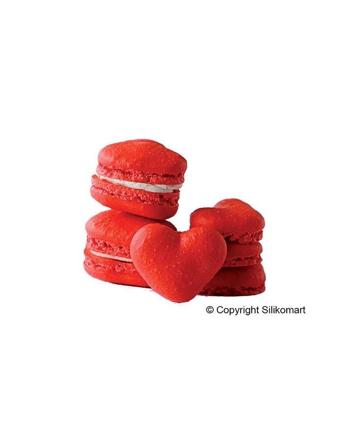 Tapis silicone pour macaron - Coeur - Silikomart