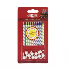 Kit 10 Bougies Anniversaire Colorées ~ 6 cm