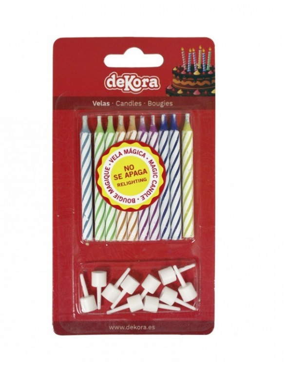 Kit 10 Bougies Anniversaire Colorées ~ 6 cm