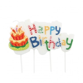 Bougie Anniversaire " Happy Birthday"  ~ 8 cm