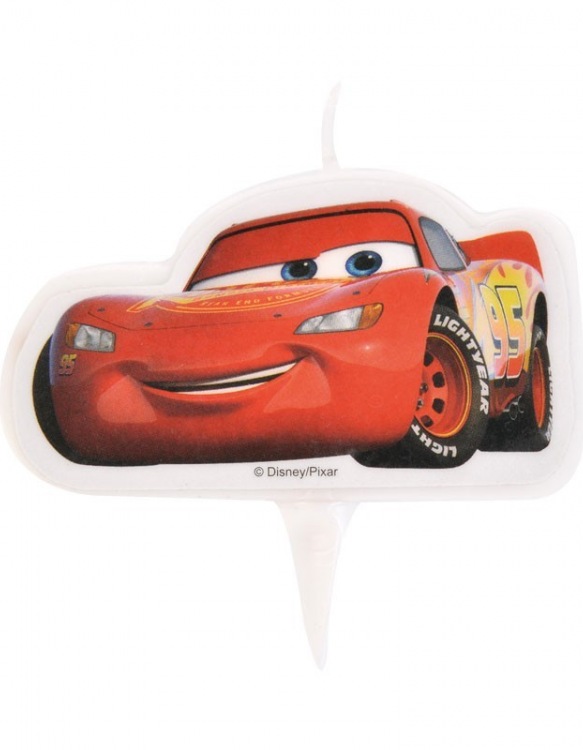 Bougie Plate - Cars ~ 7,5 cm
