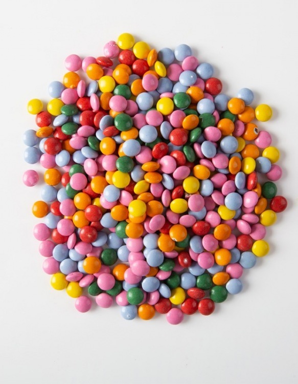 Mini dragées colorées sucre/chocolat assorties