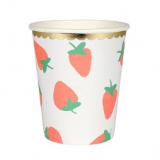 Gobelets fraise carton 8p
