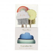 Kit cupcakes Nuage, Arc en ciel 24 p + toppers