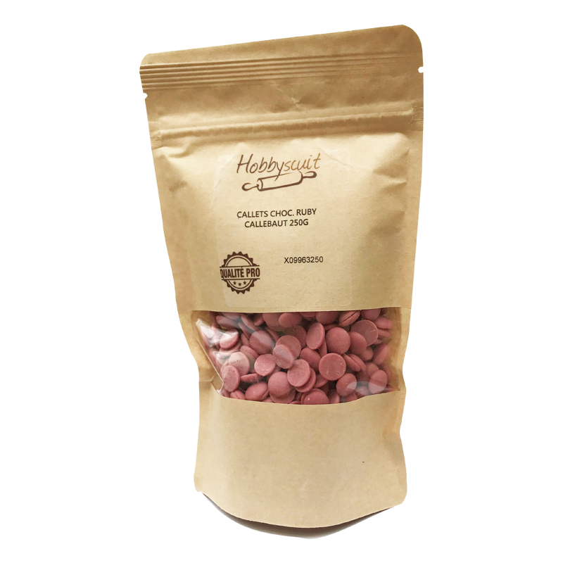 Callets Callebaut de chocolat ruby, chocolat ruby professionnel