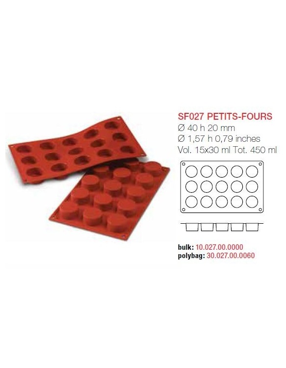 Moule en Silicone 15 Petits Fours Silikomart Ø 4,9 cm