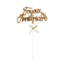 Cake Topper "Joyeux Anniversaire" Or