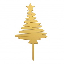 Cake Topper Sapin Or