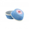 Caissettes Cupcakes Vichy bleu / Fleur