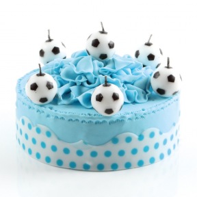 Bougies 6 Ballons de Football Ø 3 cm